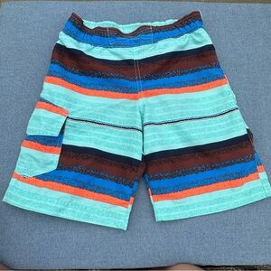 Boy’s Columbia Blue & Orange Swim Trunks W/Draw String & Inner Lining Sz Sm (8)